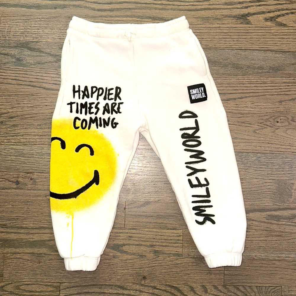 Zara Boys Like New SMILEY WORLD Happy Kid Matching Sweat Outfit Hoodie Set 6 - Picture 5 of 7